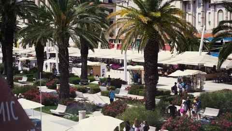 People Walking at the Riva in Split Video stock 111773204