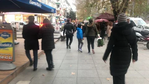 People walking on the road Stock Footage 145478986