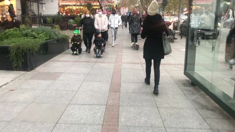 People walking on the road Stock Footage 145479546