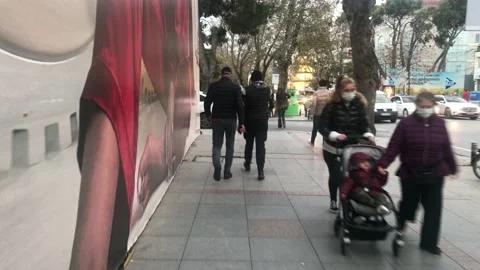 People walking on the road Stock Footage 145479574