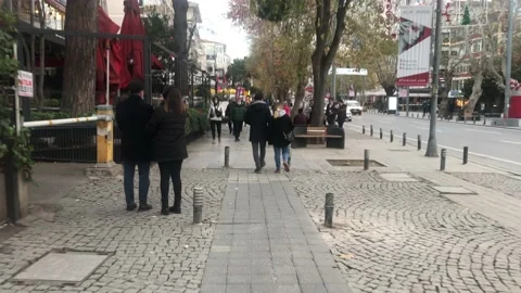 People walking on the road Stock Footage 145480780