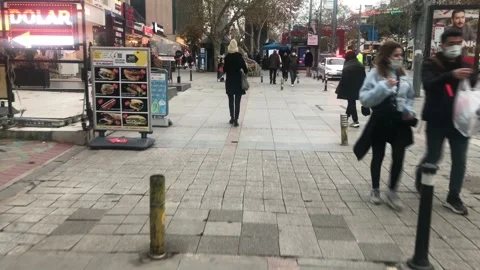 People walking on the road Stock Footage 145481727