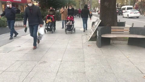 People walking on the road Stock Footage 145482056