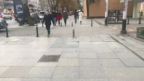 People walking on the road Stock Footage 145482211