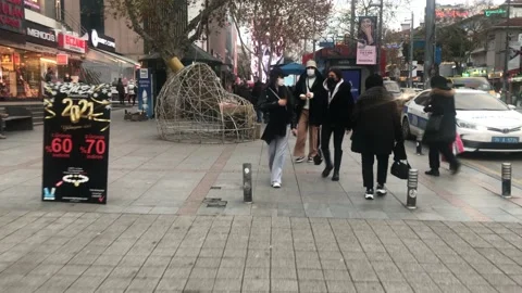 People walking on the road Stock Footage 145482816