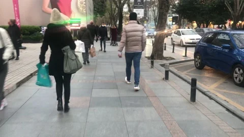 People walking on the road Stock Footage 145483445