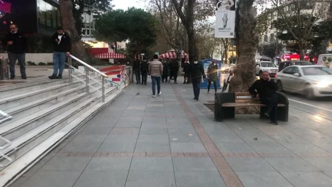 People walking on the road Stock Footage 145483576