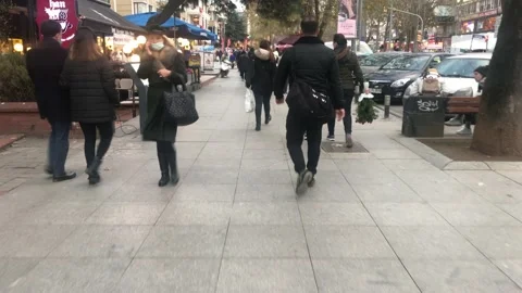 People walking on the road Stock Footage 145483587