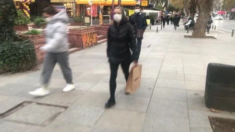 People walking on the road Stock Footage 145483787