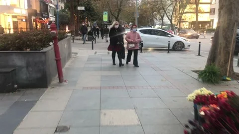 People walking on the road Stock Footage 145483823
