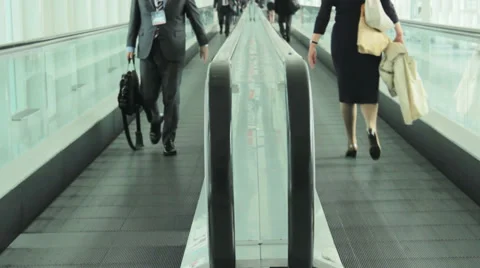 People walking on runway Stock Footage 32054064
