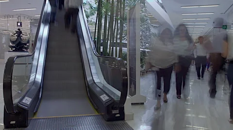People Walking at Scalator (Timelapse) Stock Footage 63079393