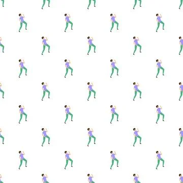 People walking up seamless pattern flat design Stock Illustration
