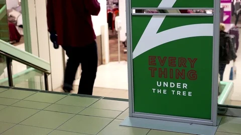 People walking into Sears store during shopping season Video stock 70544991