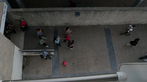 People Walking seen from above, Reverse Effect Stock Footage 218270936