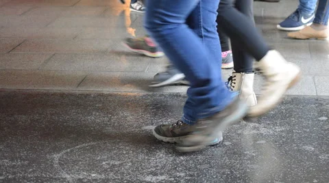 People Walking On Shiny Floor Stock Footage 50136005