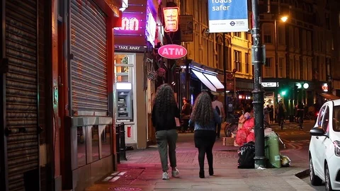 People walking in Shoreditch, evening Stock Footage 123711671