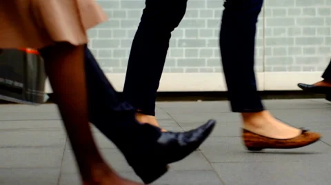People walking on sidewalk 4 Stock Footage 36610788