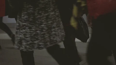 People walking on a sidewalk Video stock 70553744