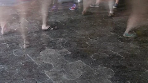 People Walking on Sidewalk. Legs. Stock Footage 80417848