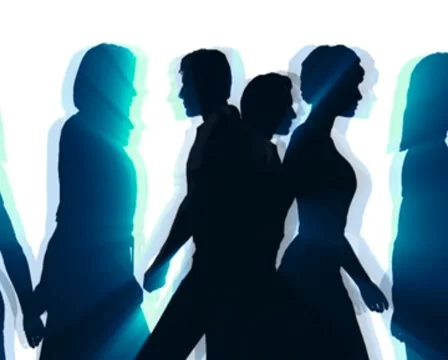 People walking by - silhouette Stock Footage