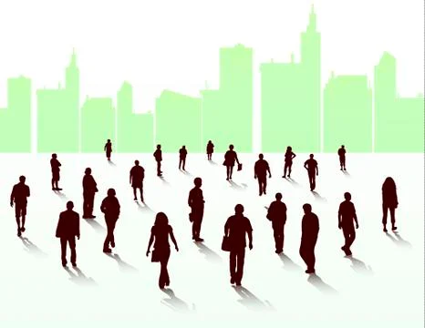 People walking silhouettes Stock-Illustration