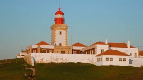 People walking in slow motion at Cape Roca, Portugal. Stock Footage 110761572
