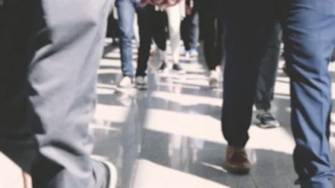 People walking in slow motion Stock Footage 81654167