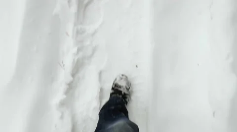 People walking on the snow Stock Footage 68346696