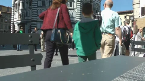 People walking in a square. 스톡 동영상 63764388