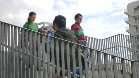 People Walking Up the Stairs Stock Footage 110950724