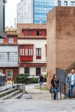 People walking up steps Stock Photos