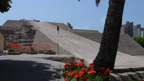 People walking on stone in Peru Stock Footage 77758396