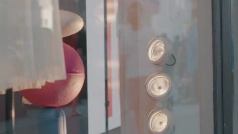 People Walking in Store Reflection, LED Lights Vidéo 155848776