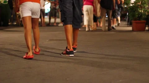 People walking in the street Stock Footage