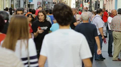 People walking in the street Stock Footage 12336009