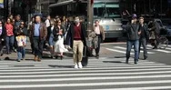 People Walking Street Wearing Mask For Coronavirus Protection In New York City Stock Footage