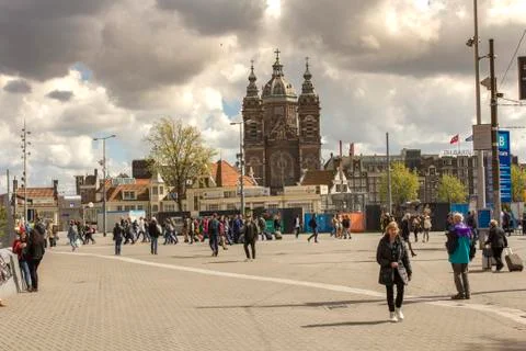 People walking the streets of Amsterdam Stock Photos