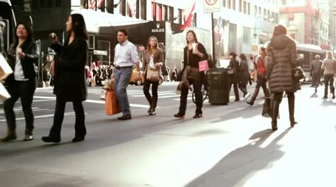 People walking on the streets of New York City Stock Footage