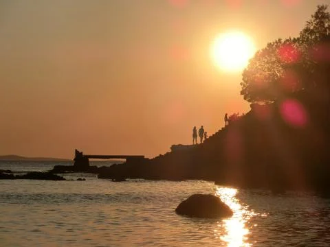 People walking in Sunset Stock Photos