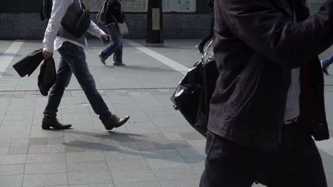People walking at super slow motion Stock Footage 73721916