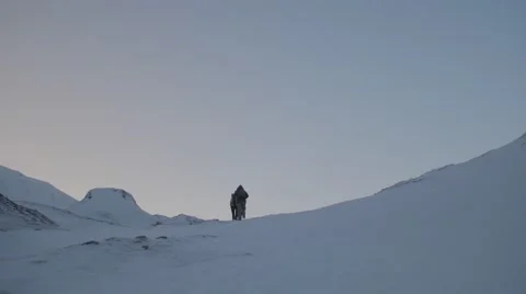 People walking in svalbard Video stock 48637709