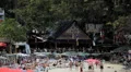 People walking, swimming, snorkeling, Kata Beach in Phuket Island, Thailand HD Footage
