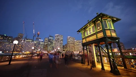 People walking in Sydney timelapse Stock Footage 70355919