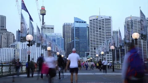 People walking in Sydney timelapse Stock-Footage 70359083
