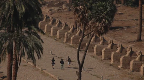 People walking at the Temple of Luxor, Egypt Stock Footage 38776394