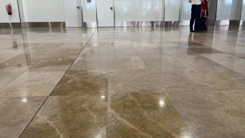People walking with their rolling bags in a hall Vídeos de archivo 344572013