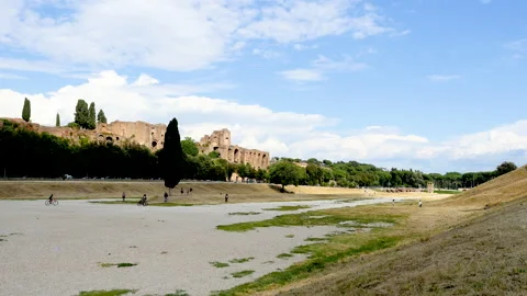People walking through the Circus Maximus, Rome Stock Footage 133788134