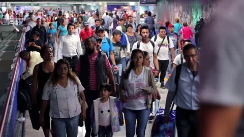 People walking through the corridors of the subway station. Stock Footage 77328485