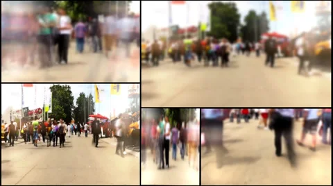 People walking timelapse   multi split screen Stock Footage 35616868